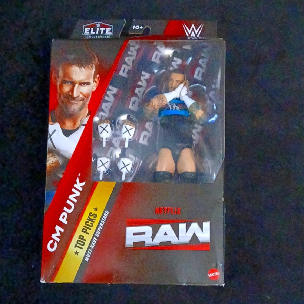 WWE Elite CM Punk Figure with Blue and Black Attire